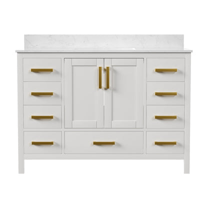 48" Rectangular Bathroom Vanity, with Ceramic Sink Top Set-up