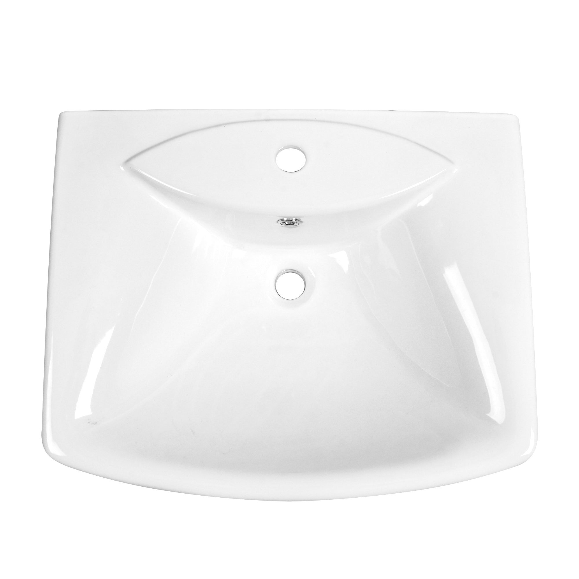 APEX 33.8" Rectangular Pedestal Bathroom Sink, Single Faucet Holes