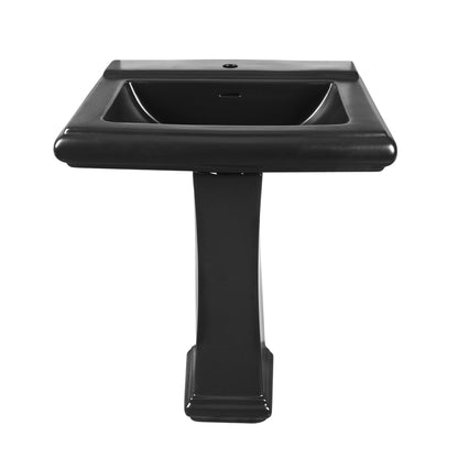 APEX 26" X 20" Rectangular Pedestal Bathroom Sink, Overflow Hole With Multiple Colors and Types