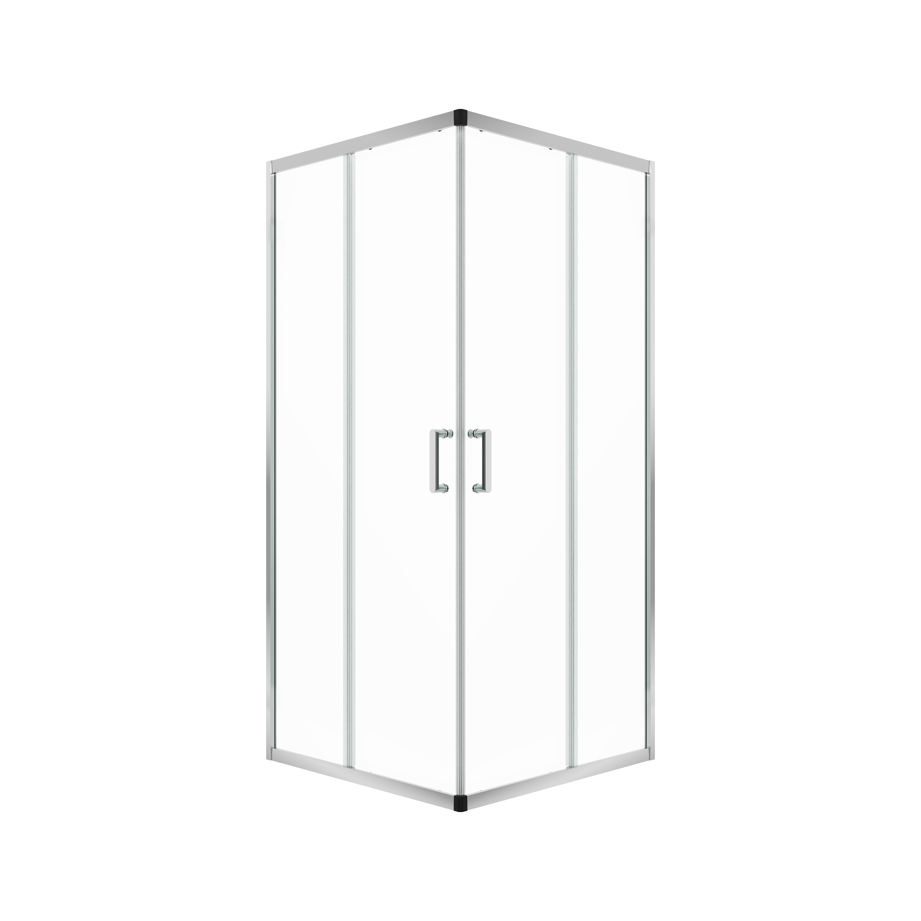 DeerValley DV-1SD0213 Framed Square Reversible Shower Enclosure, Double Sliding Door Corner Shower Door with 0.24" Clear Glass