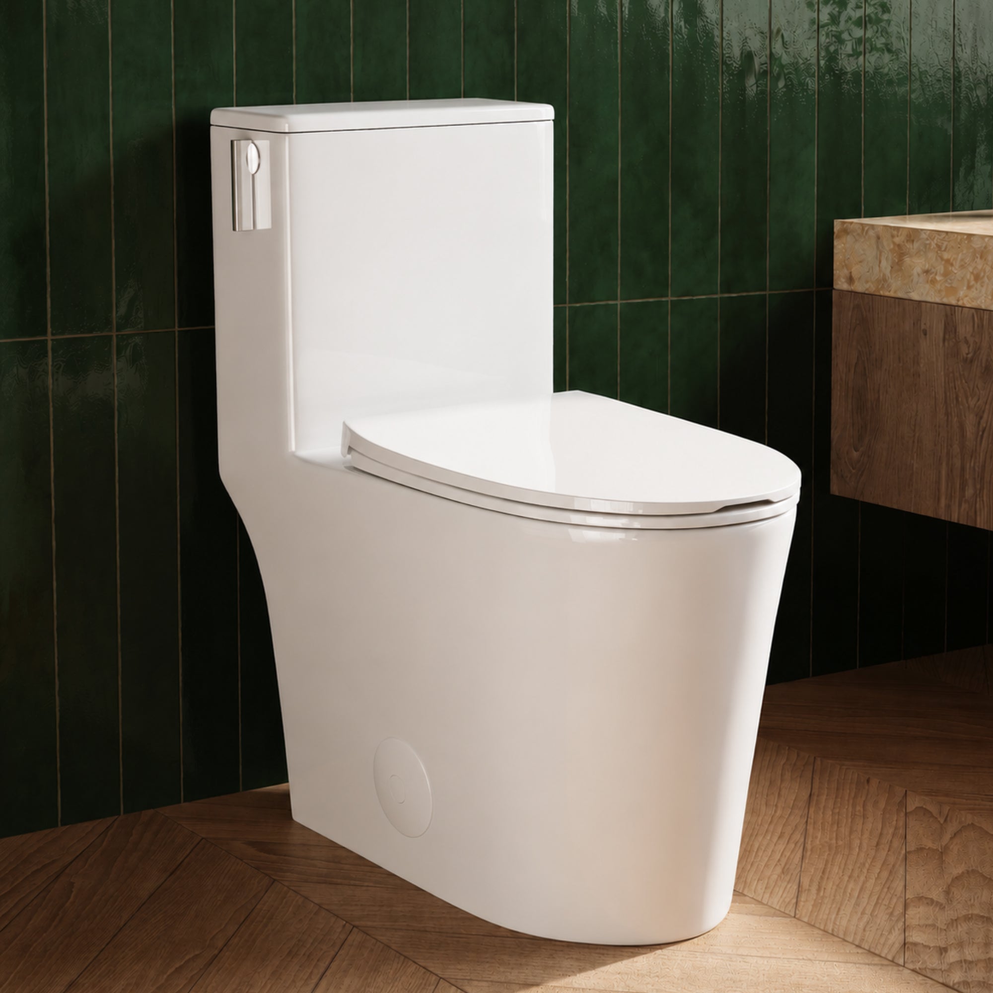 DeerValley DV-1F0470 One-Piece Toilet, Self-Cleaning Glaze & Dual Flush System