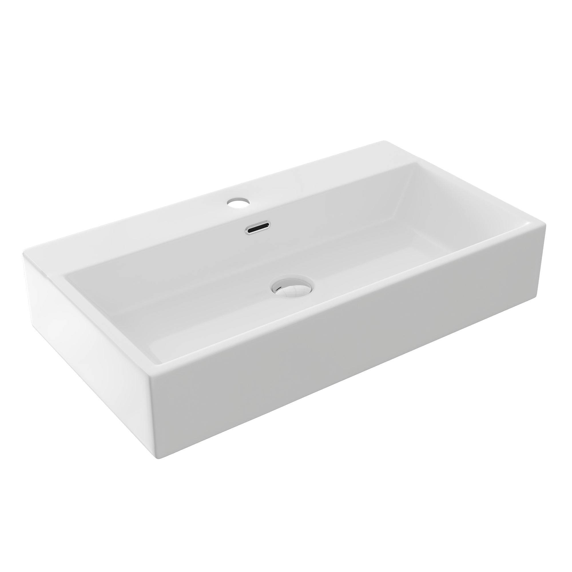 30" Rectangular Console Bathroom Sink, Single Faucet Hole