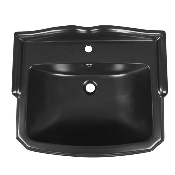 DYNASTY 23" X 19" Rectangular Pedestal Bathroom Sink, Overflow Hole With Multiple Colors and Types