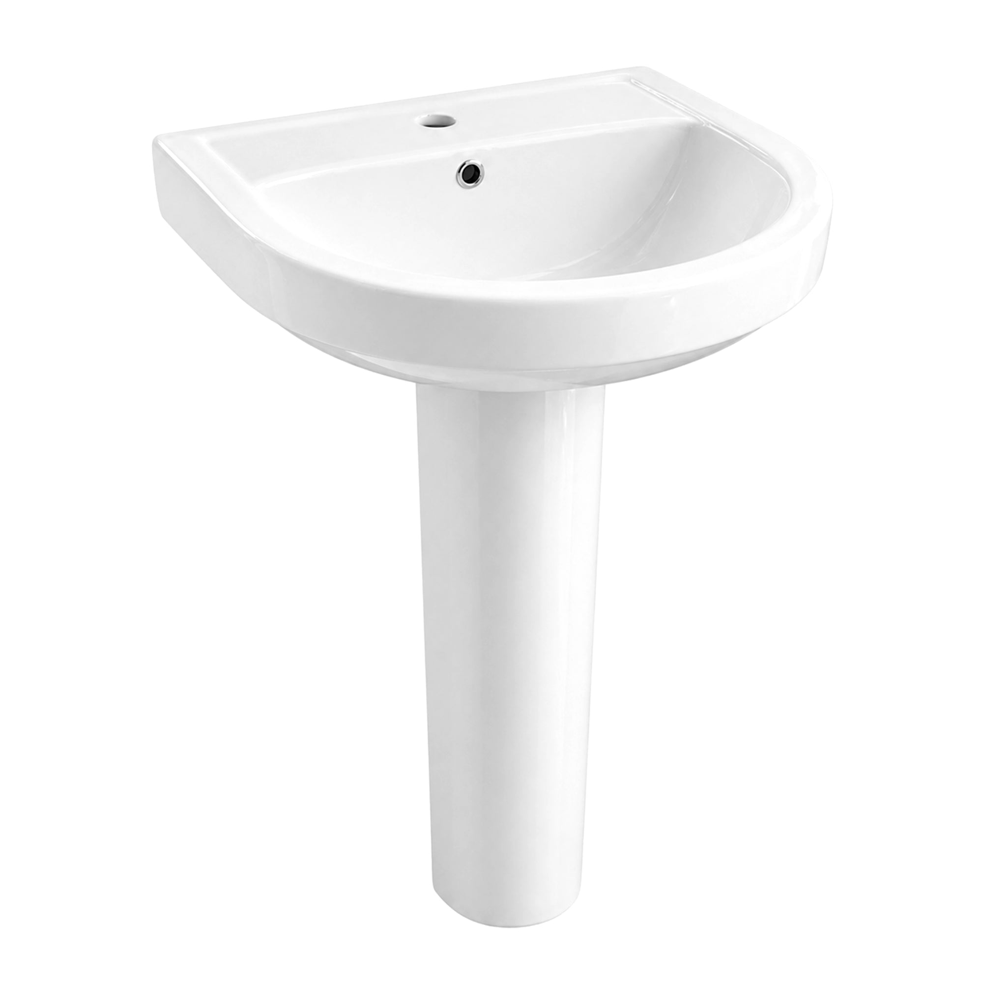 DeerValley DV-1P535 Pedestal Combo Sink – Compact with Overflow & 4-in Faucet Fit