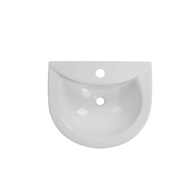 DeerValley Bath DeerValley DV-1P523 Liberty 20" X 17" U-Shape White Ceramic Pedestal Bathroom Sink With Overflow