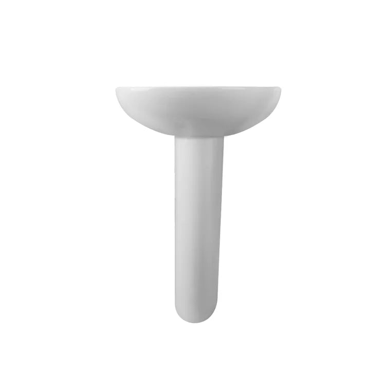 DeerValley Bath DeerValley DV-1P523 Liberty 20" X 17" U-Shape White Ceramic Pedestal Bathroom Sink With Overflow