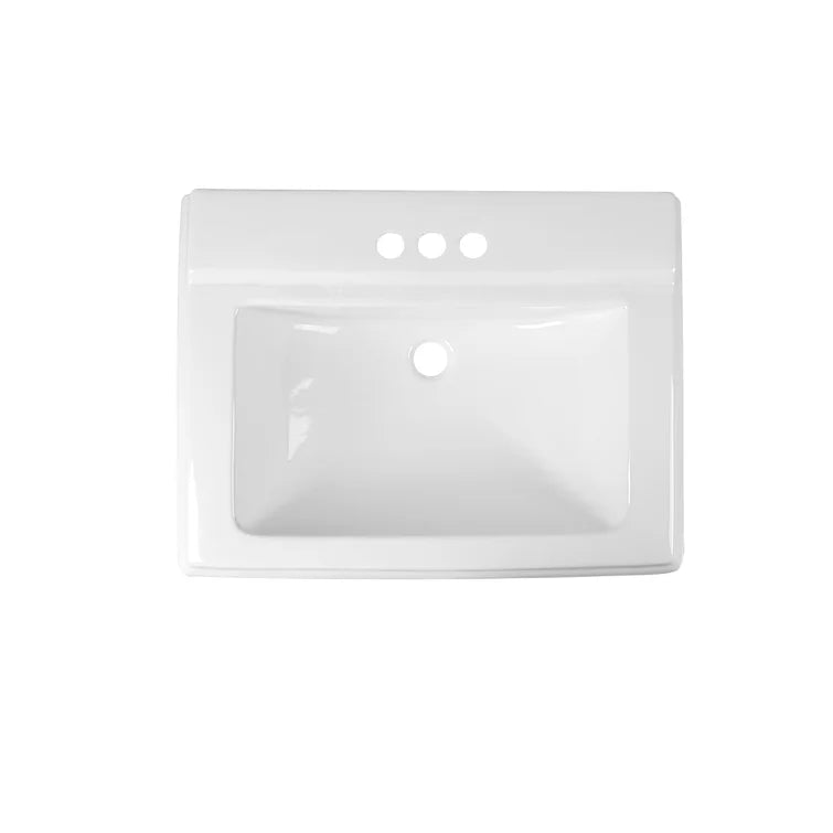 DeerValley Bath APEX 26" X 20" Rectangular Pedestal Bathroom Sink, Overflow Hole With Multiple Colors and Types Pedestal Sinks