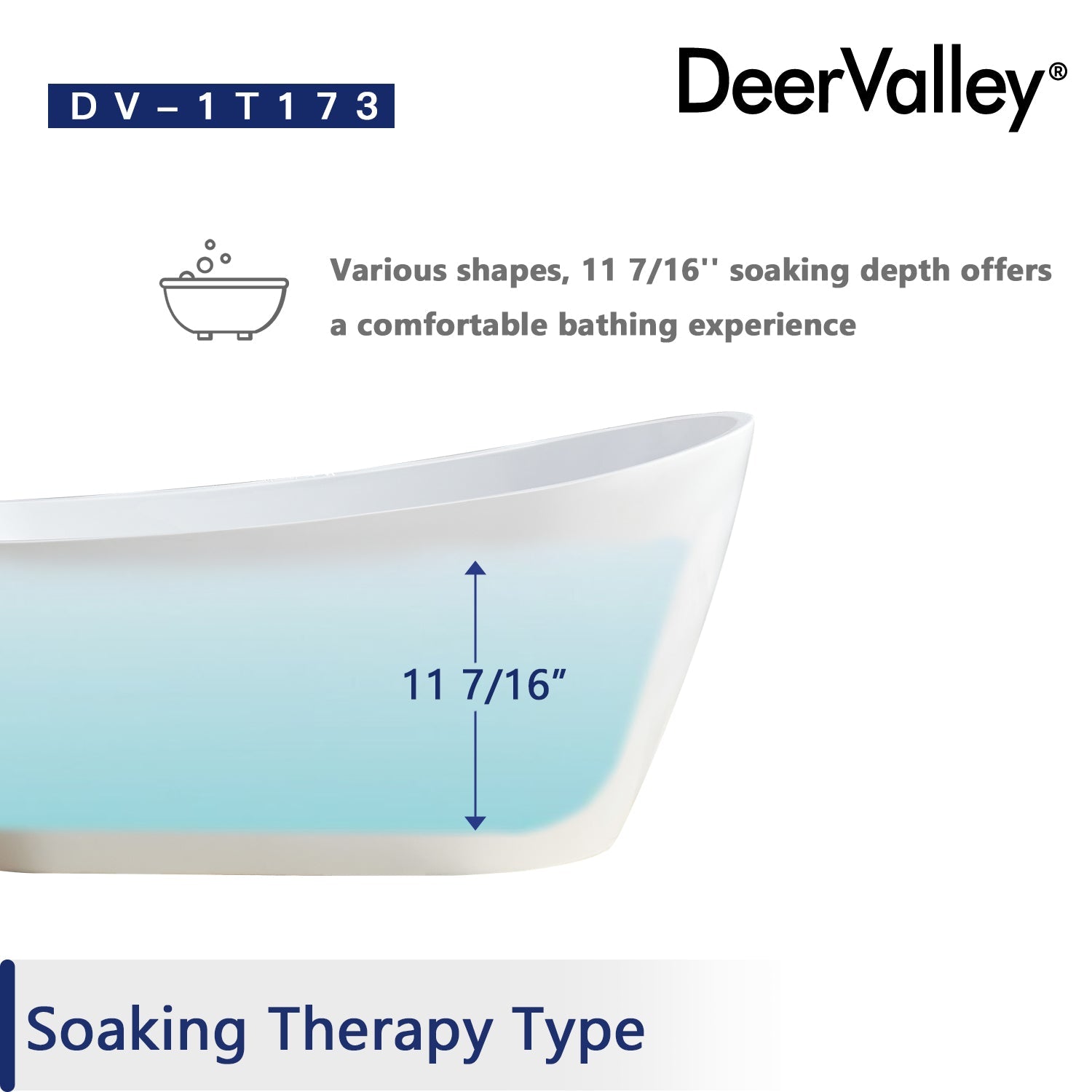 DeerValley Bath DeerValley DV-1T173 Prism 67" x 29" Freestanding Soaking Acrylic Bathtub