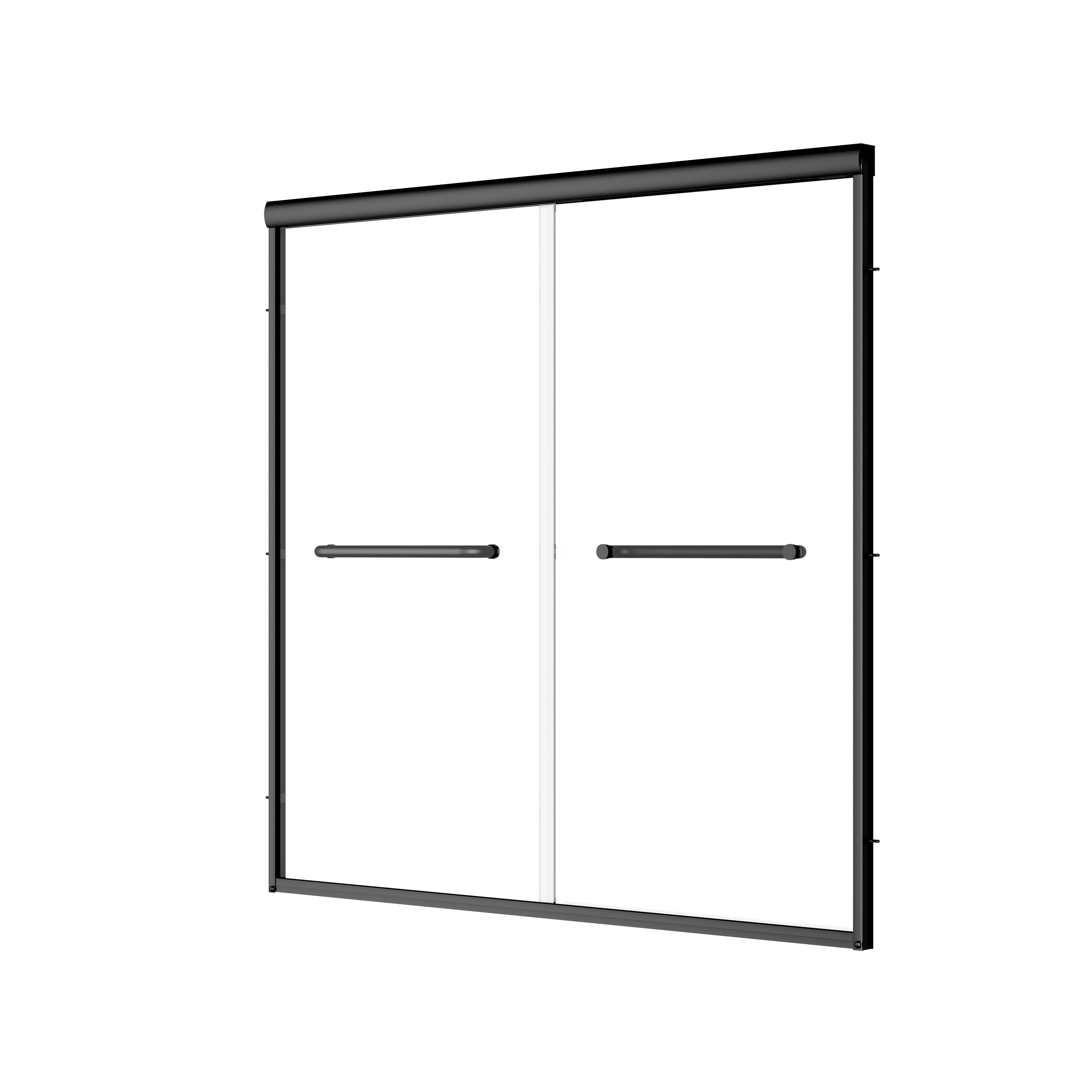 57" - 60" W x 58" H Double Sliding Semi-Frameless Tub Shower Door with 1/4" Tempered Clear Glass