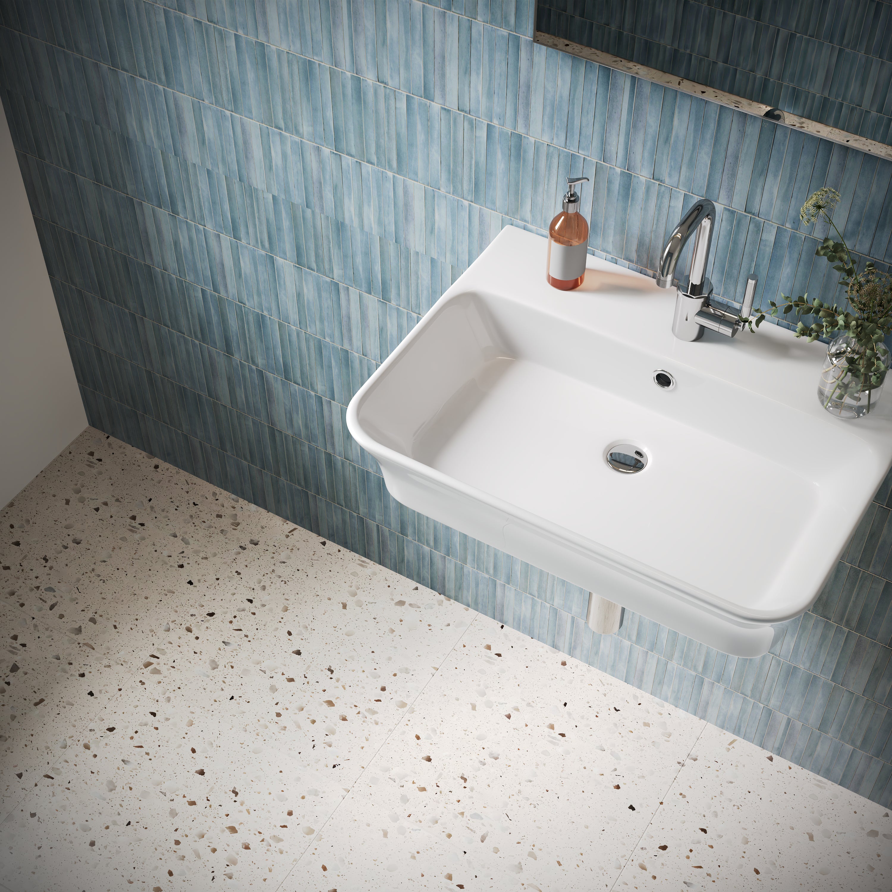 DeerValley DV-1WS0476 Wall Mounted Sink Vitreous China Rectangular Basin with Overflow