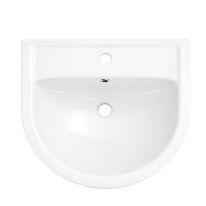 DeerValley DV-1P535 Pedestal Combo Sink – Compact with Overflow & 4-in Faucet Fit