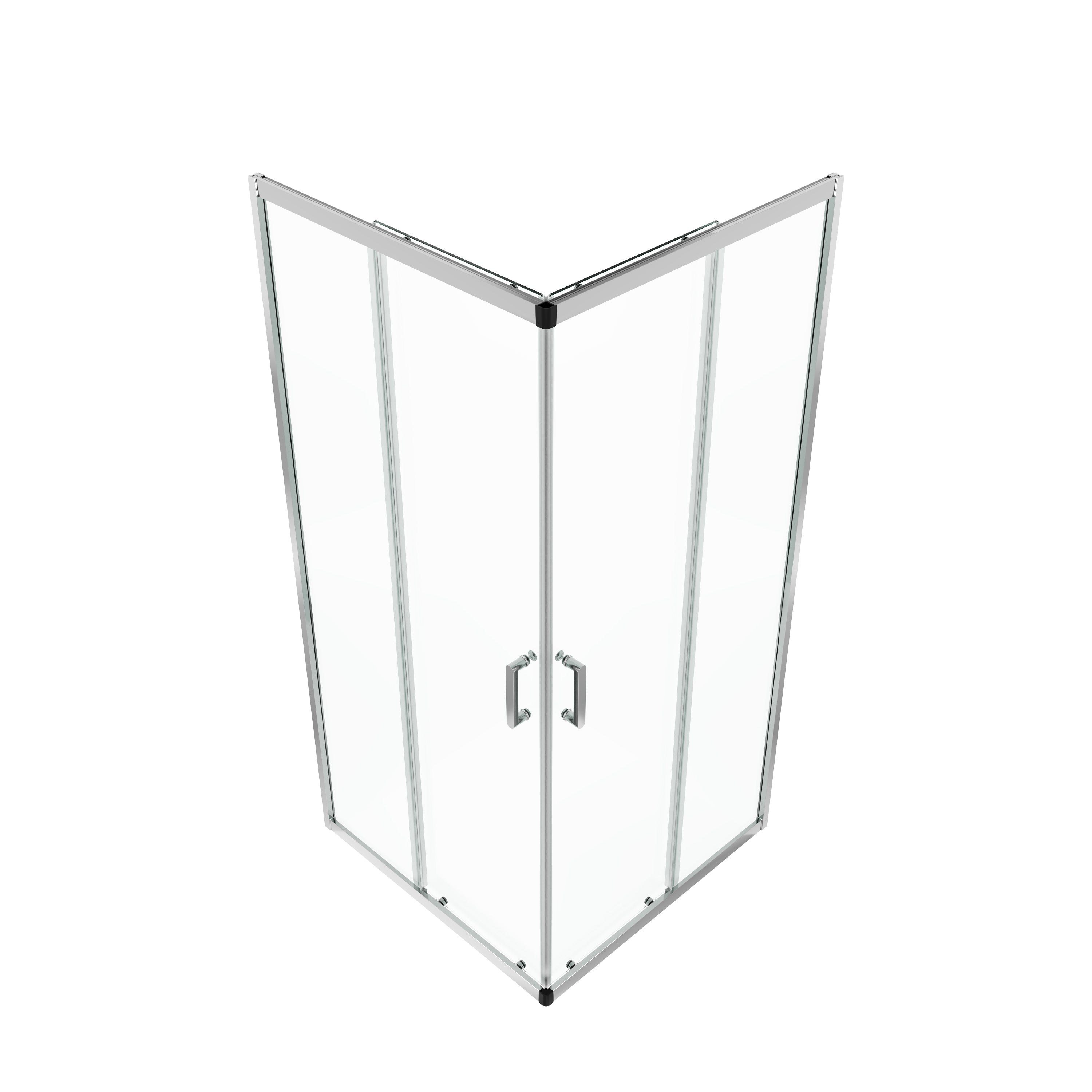DeerValley DV-1SD0215 Sliding Shower Door, Tempered Glass & Quick-Release Rollers