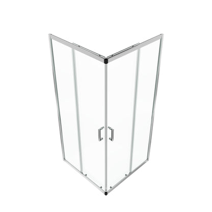 DeerValley DV-1SD0215 Sliding Shower Door, Tempered Glass & Quick-Release Rollers