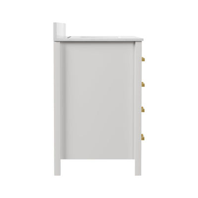 DeerValley DV-1BV0156W 48" Rectangular Bathroom Vanity, with Ceramic Sink Top Set-up
