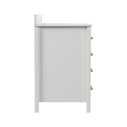 48" Rectangular Bathroom Vanity, with Ceramic Sink Top Set-up