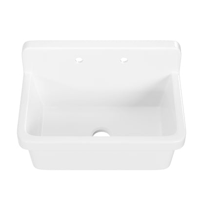 24" L x 19" W Rectangular Laundry Sink Utility Kitchen Sink, Wall-Mount With Multiple Sizes