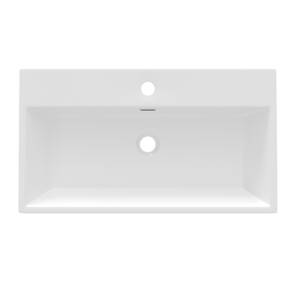 30" Rectangular Console Bathroom Sink, Single Faucet Hole