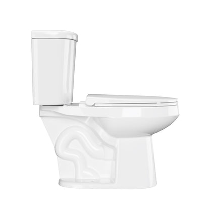 2-Piece 0.8/1.28 GPF Dual-Flush Elongated ADA Chair Height Toilet in White, MaP 1000g, Soft-Close Seat