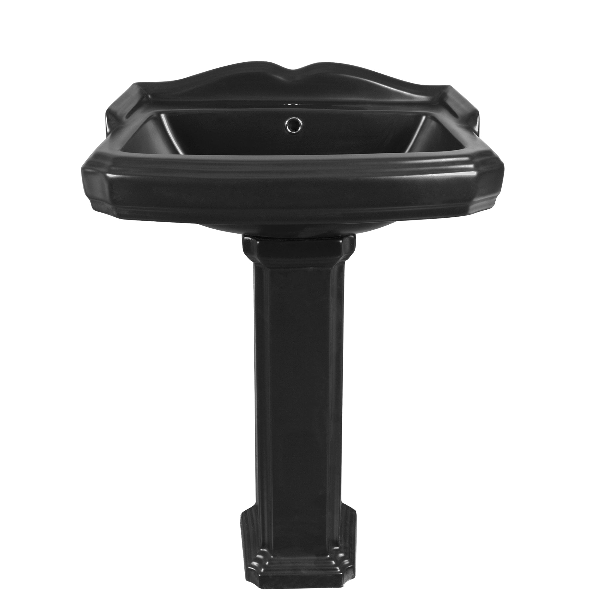 DYNASTY 23" X 19" Rectangular Pedestal Bathroom Sink, Overflow Hole With Multiple Colors and Types