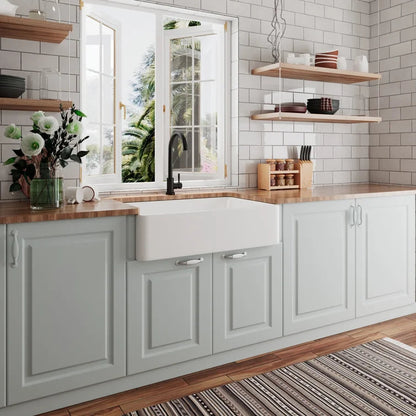 DeerValley Bath DeerValley DV-1K119 Feast 33" L x 20" W Ceramic Farmhouse Kitchen Sink Kitchen Sink