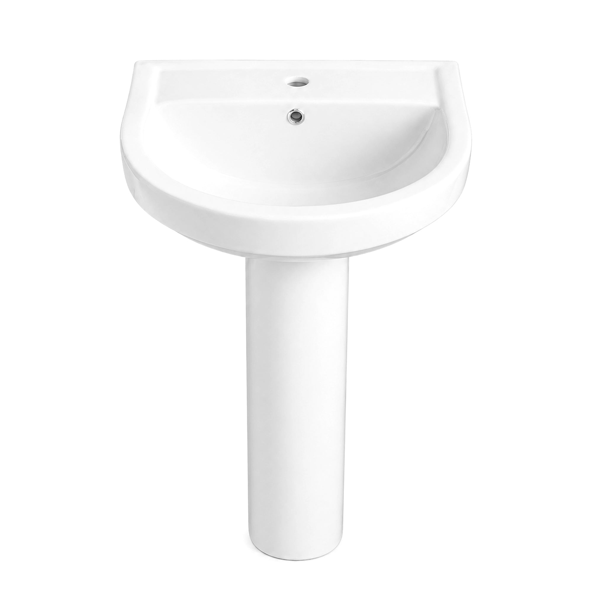 DeerValley DV-1P535 Pedestal Combo Sink – Compact with Overflow & 4-in Faucet Fit