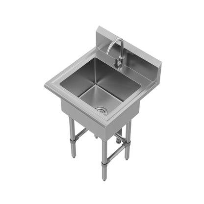 DeerValley DV-1US0550/551/552 Stainless Steel Utility Sink, Deep Basin & Freestanding X-Drain