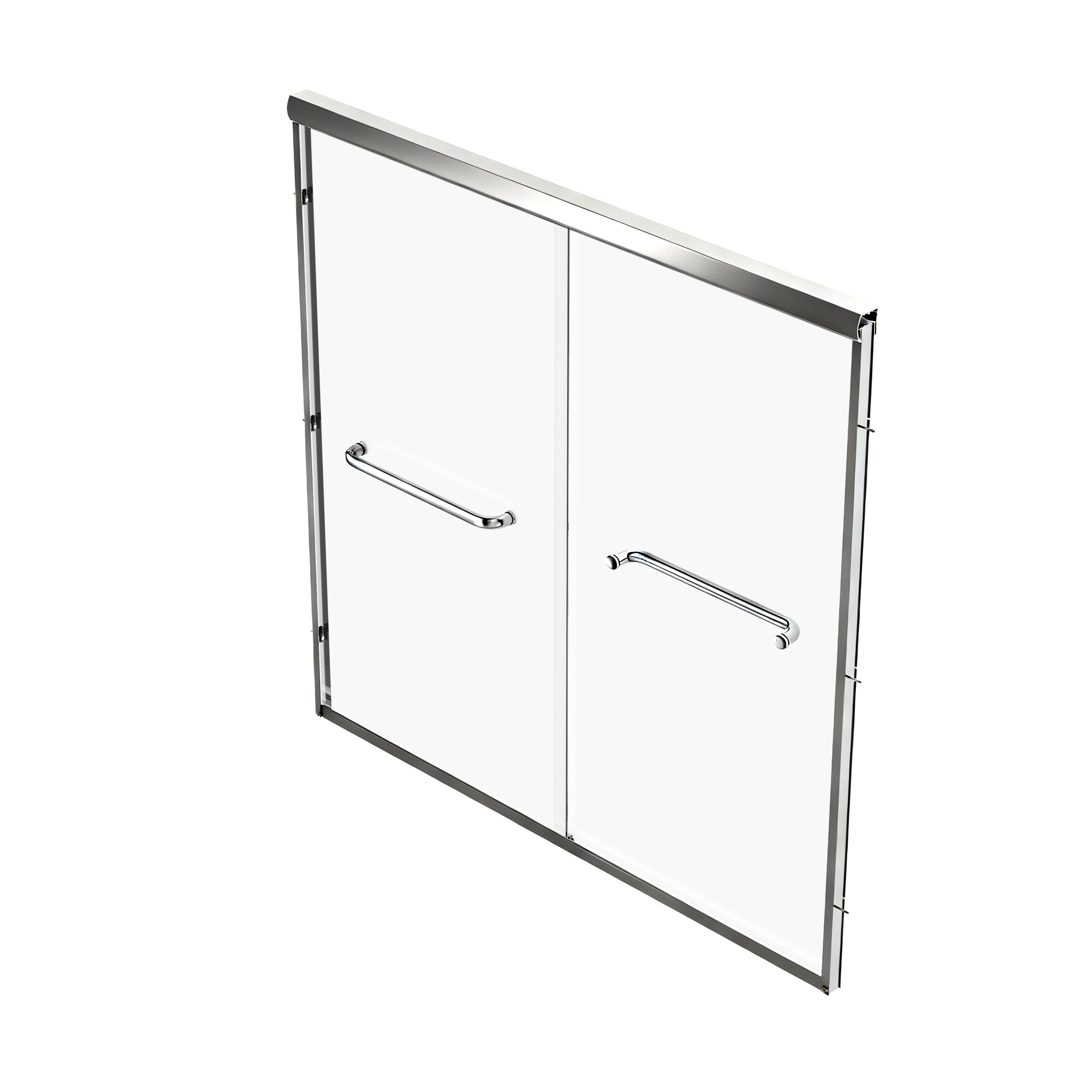 57" - 60" W x 58" H Double Sliding Semi-Frameless Tub Shower Door with 1/4" Tempered Clear Glass