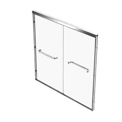 57" - 60" W x 58" H Double Sliding Semi-Frameless Tub Shower Door with 1/4" Tempered Clear Glass