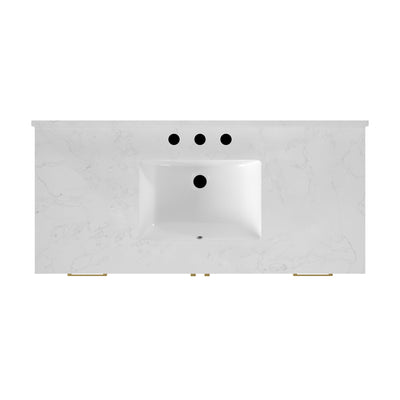 DeerValley DV-1BV0156W 48" Rectangular Bathroom Vanity, with Ceramic Sink Top Set-up