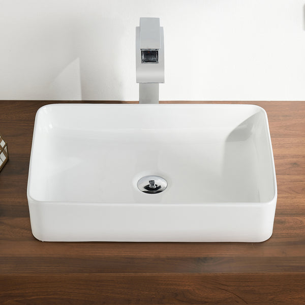 ALLY 15.75" RectangularVessel Bathroom Sink, Without Overflow With Multiple Colors