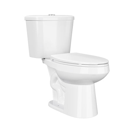 2-Piece 0.8/1.28 GPF Dual-Flush Elongated ADA Chair Height Toilet in White, MaP 1000g, Soft-Close Seat