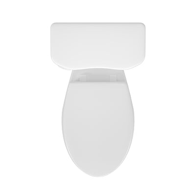 DeerValley DV-2F0386 17 in. ADA Chair Height Two-Piece Elongated Toilet, 1.28 GPF Single Flush, MaP 1000g, Soft-Close Seat, White