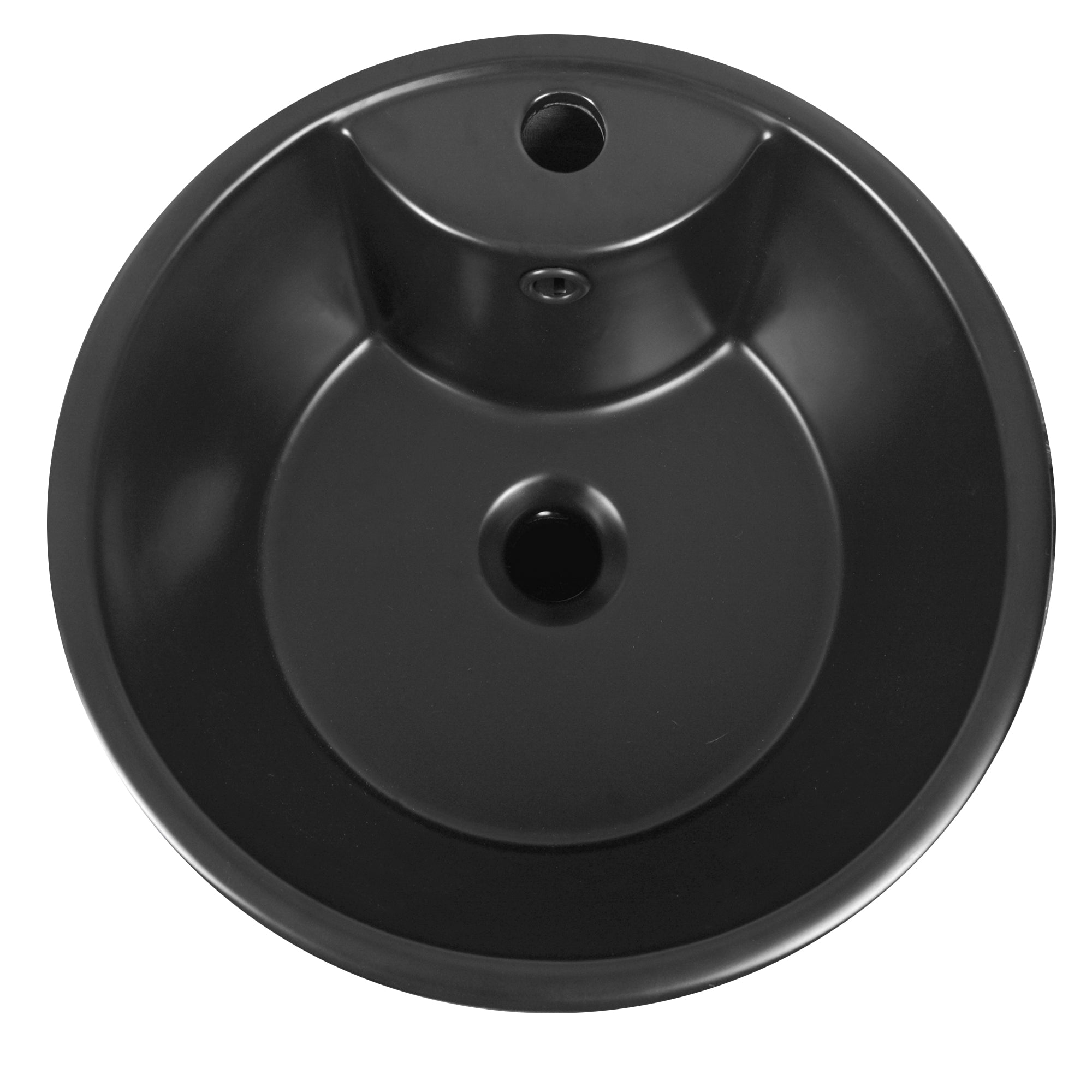 15.75" Round Pedestal Bathroom Sink, Overflow Hole