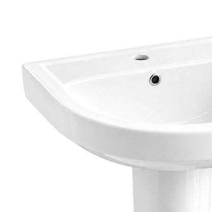 DeerValley DV-1P535 Pedestal Combo Sink – Compact with Overflow & 4-in Faucet Fit