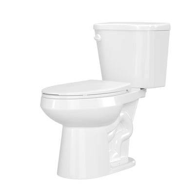 DeerValley DV-2F0386 17 in. ADA Chair Height Two-Piece Elongated Toilet, 1.28 GPF Single Flush, MaP 1000g, Soft-Close Seat, White