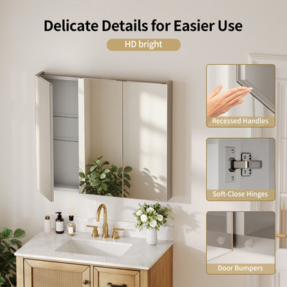 DeerValley DV-1MC0498/499/500 LED Medicine Cabinet – Adjustable Color Temp, Anti-Fog & Double Door