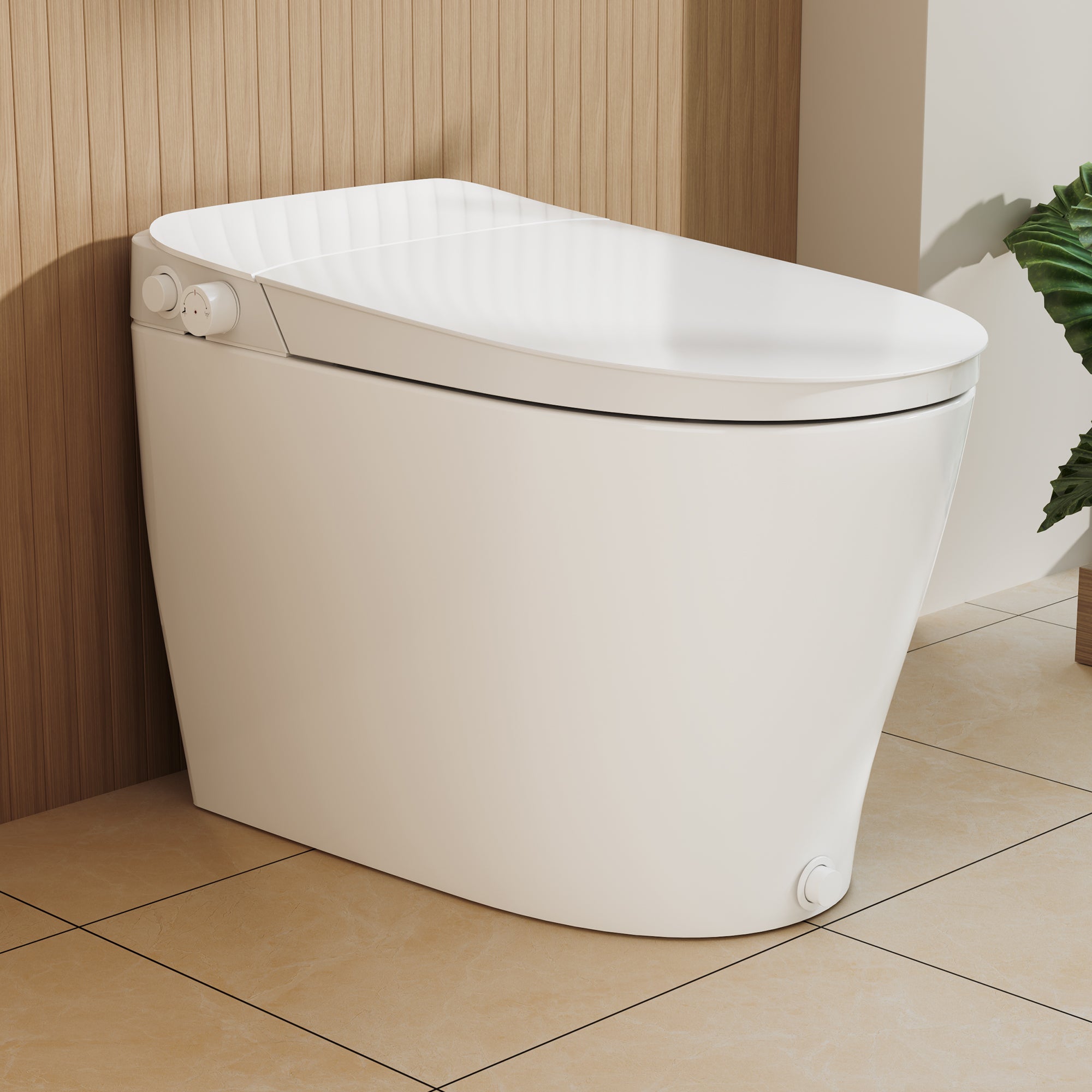 DeerValley DV-1S0453 Smart Bidet Toilet, Non-Electric Chair Height Soft Close, 1.28 GPF