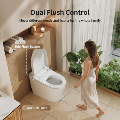 DeerValley DV-1S0453 Smart Bidet Toilet, Non-Electric Chair Height Soft Close, 1.28 GPF