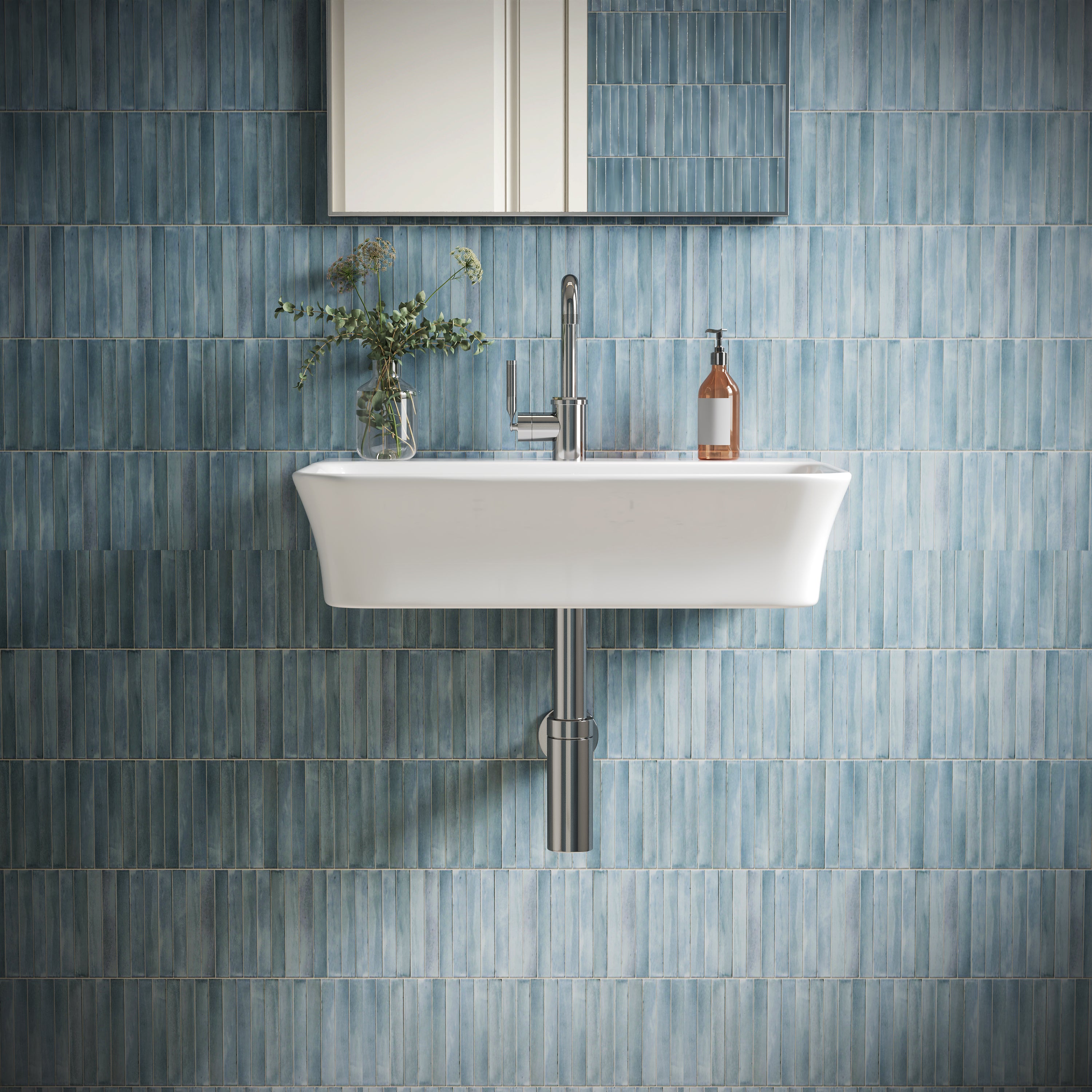 DeerValley DV-1WS0476 Wall Mounted Sink Vitreous China Rectangular Basin with Overflow