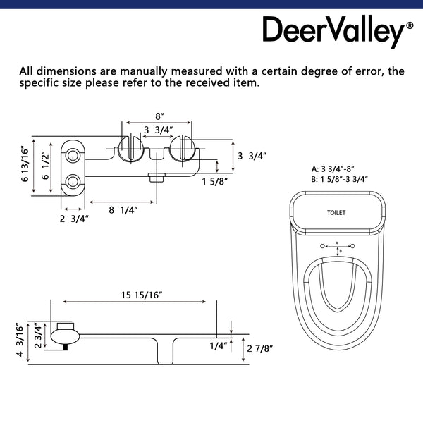 DeerValley DV-1B0095 Elongated Toilet Seat Bidet