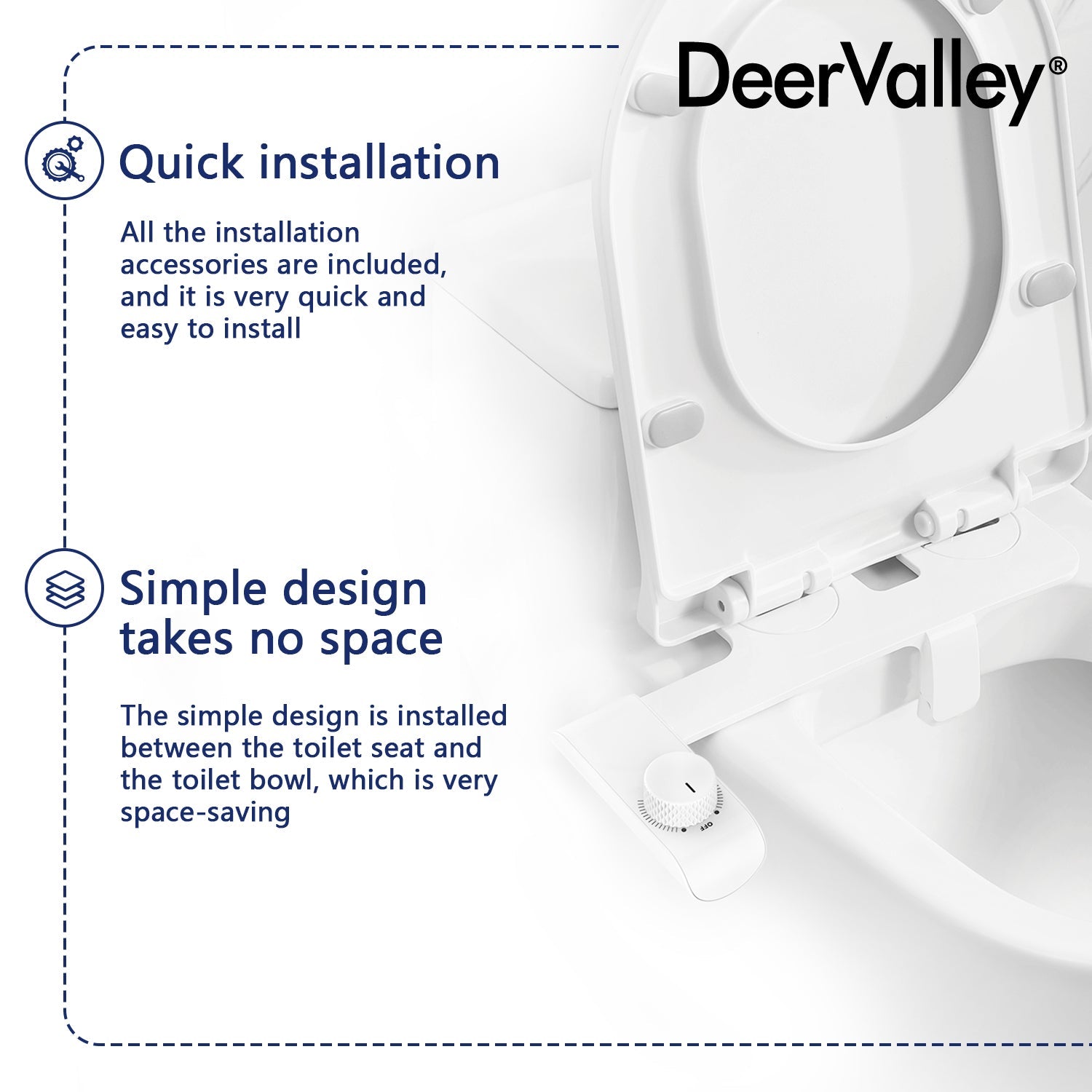 DeerValley DV-1B0093 Elongated Toilet Seat Bidet