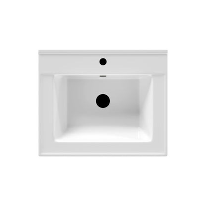 24" Rectangular Bathroom Vanity, with Ceramic Sink Top Set-up