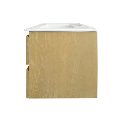 30" Rectangular Bathroom Vanity, with Ceramic Sink Wall-Mounting