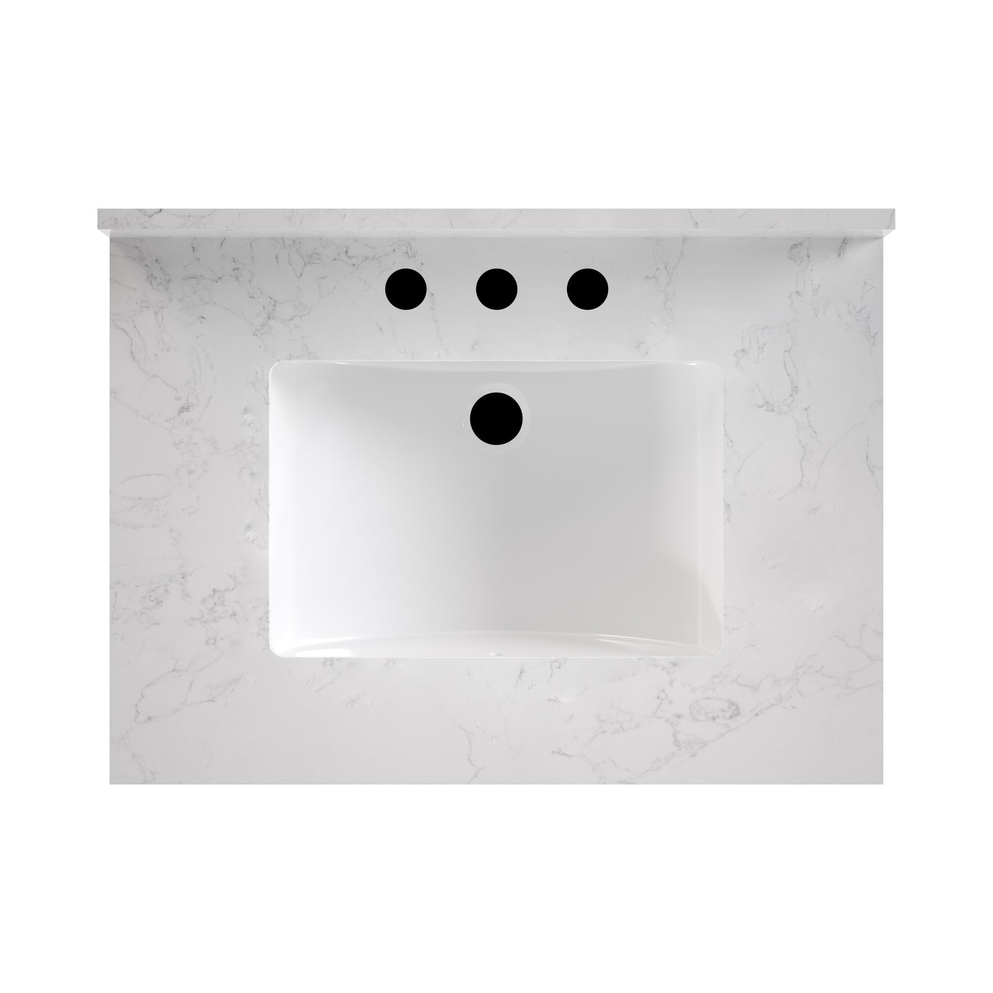 30" Rectangular Bathroom Vanity, with Ceramic Sink Top Set-up