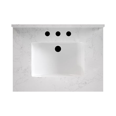 Deervalley DV-1BV0153GY 30" Rectangular Bathroom Vanity, with Ceramic Sink Top Set-up