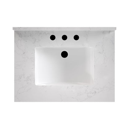 30" Rectangular Bathroom Vanity, with Ceramic Sink Top Set-up