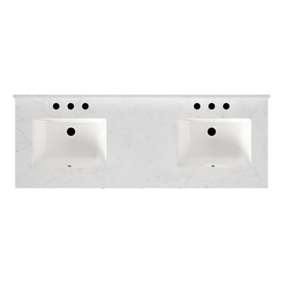 60" Rectangular Bathroom Vanity, with Ceramic Sink Top Set-up