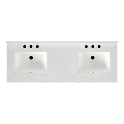 60" Rectangular Bathroom Vanity, with Ceramic Sink Top Set-up