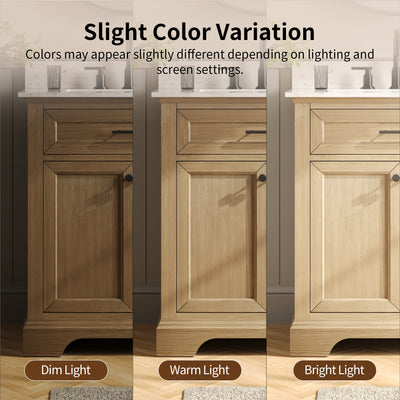 DeerValley DV-1BV0158NW Double Sink Vanity, Natural Oak Soft-Close Drawers & Doors, 72-in Pre-assembled