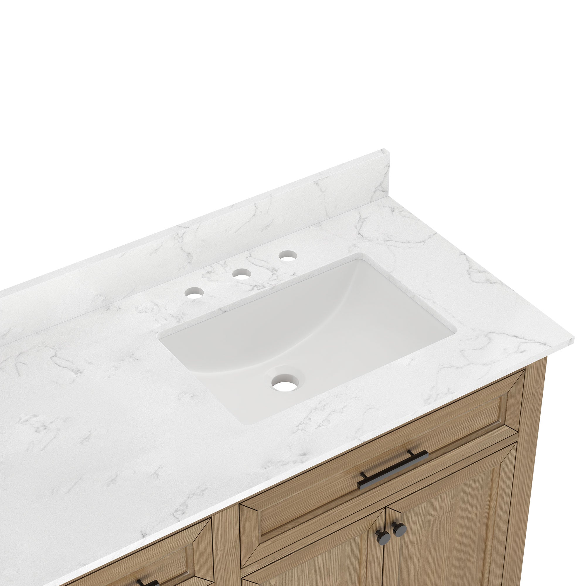 DeerValley DV-1BV0158NW Double Sink Vanity, Natural Oak Soft-Close Drawers & Doors, 72-in Pre-assembled